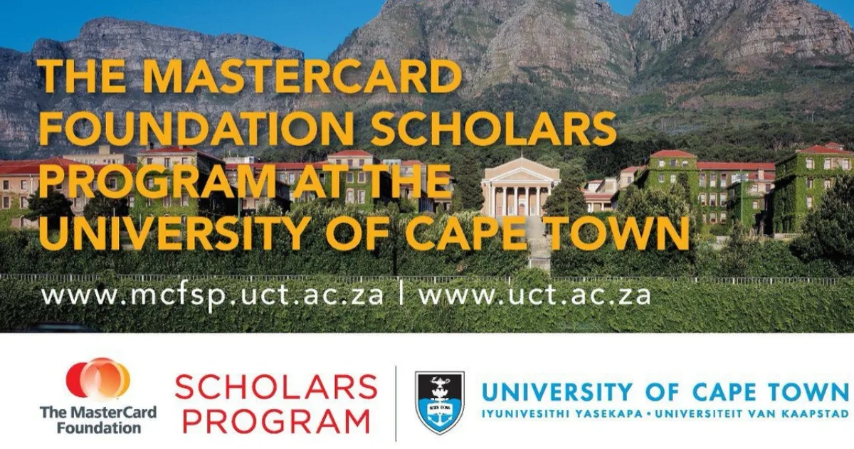 2027 University of Cape Town Mastercard Scholarship For Africans scholarship image